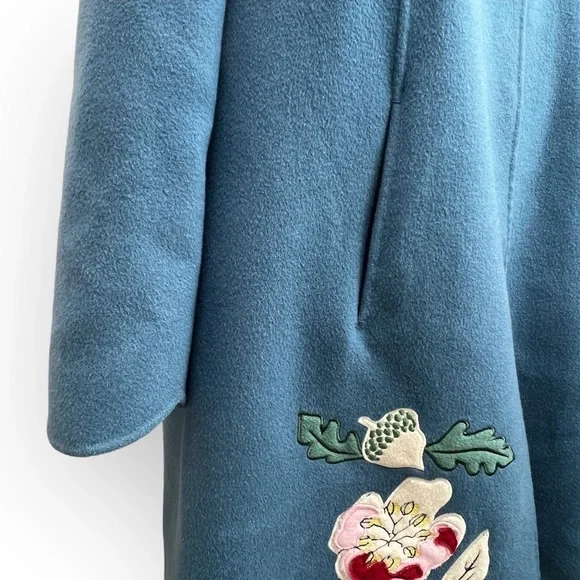 Weekend Max Mara Floral Appliqué Wool Swing Coat - Picture 10 of 13